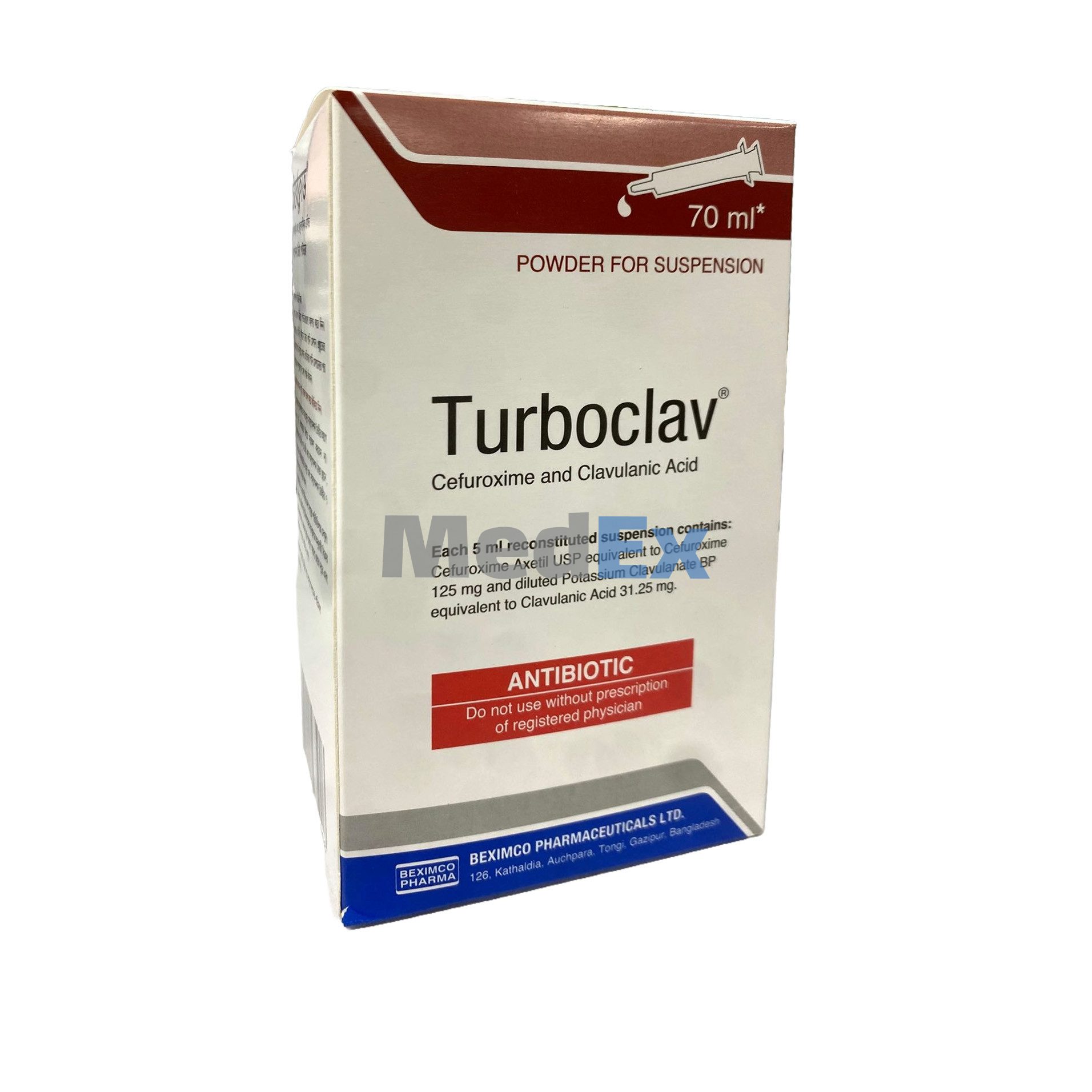 Turboclav powder for suspension