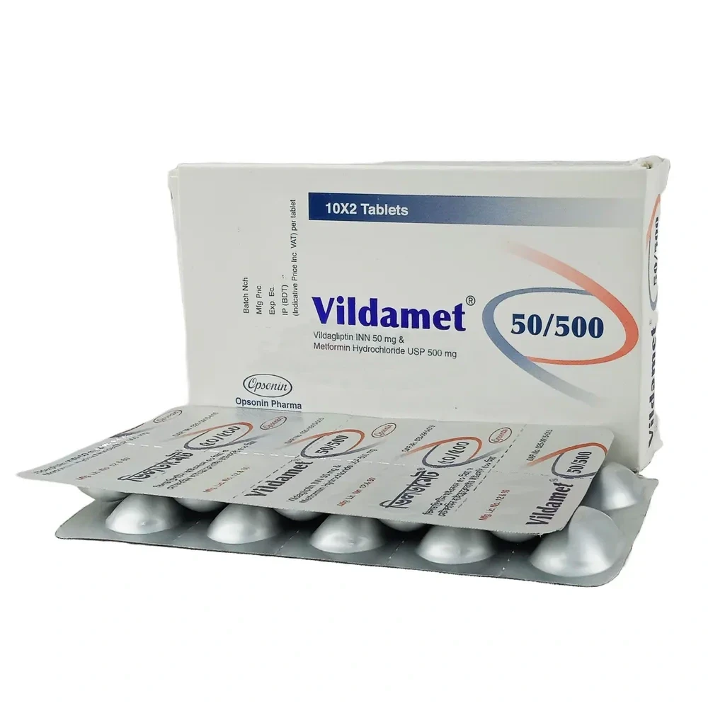 Vildamet 50/500 mg